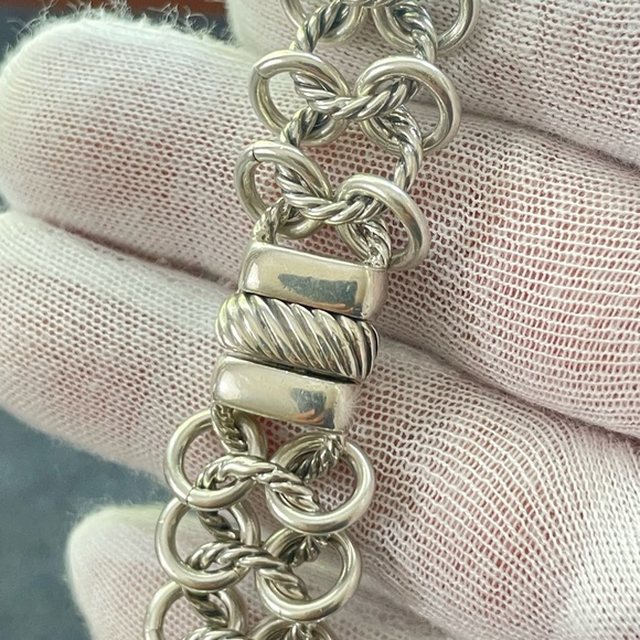 David Yurman Albion Chainmail Bracelet with Lemon Citrine 7" - Picture 4 of 10